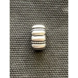 retired Pandora Crazy Clip Charm ALE 925 Sterling Silver Dots And Ridges